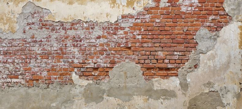 Rubber zuiden raket Stenen muur met pleisterwerk - topfotobehang.nl
